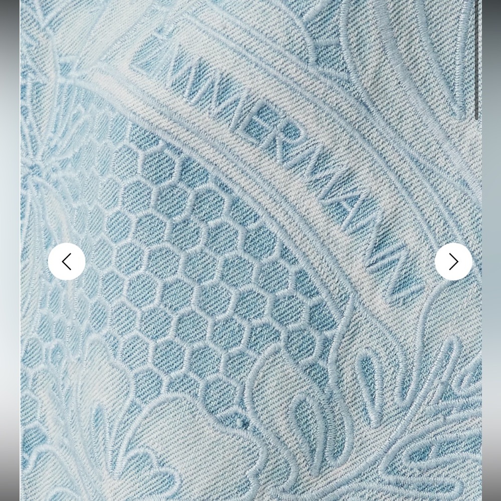 Zimmermann Light Blue Embroidered Eyelet Drawstring Shorts - Picture 4 of 5
